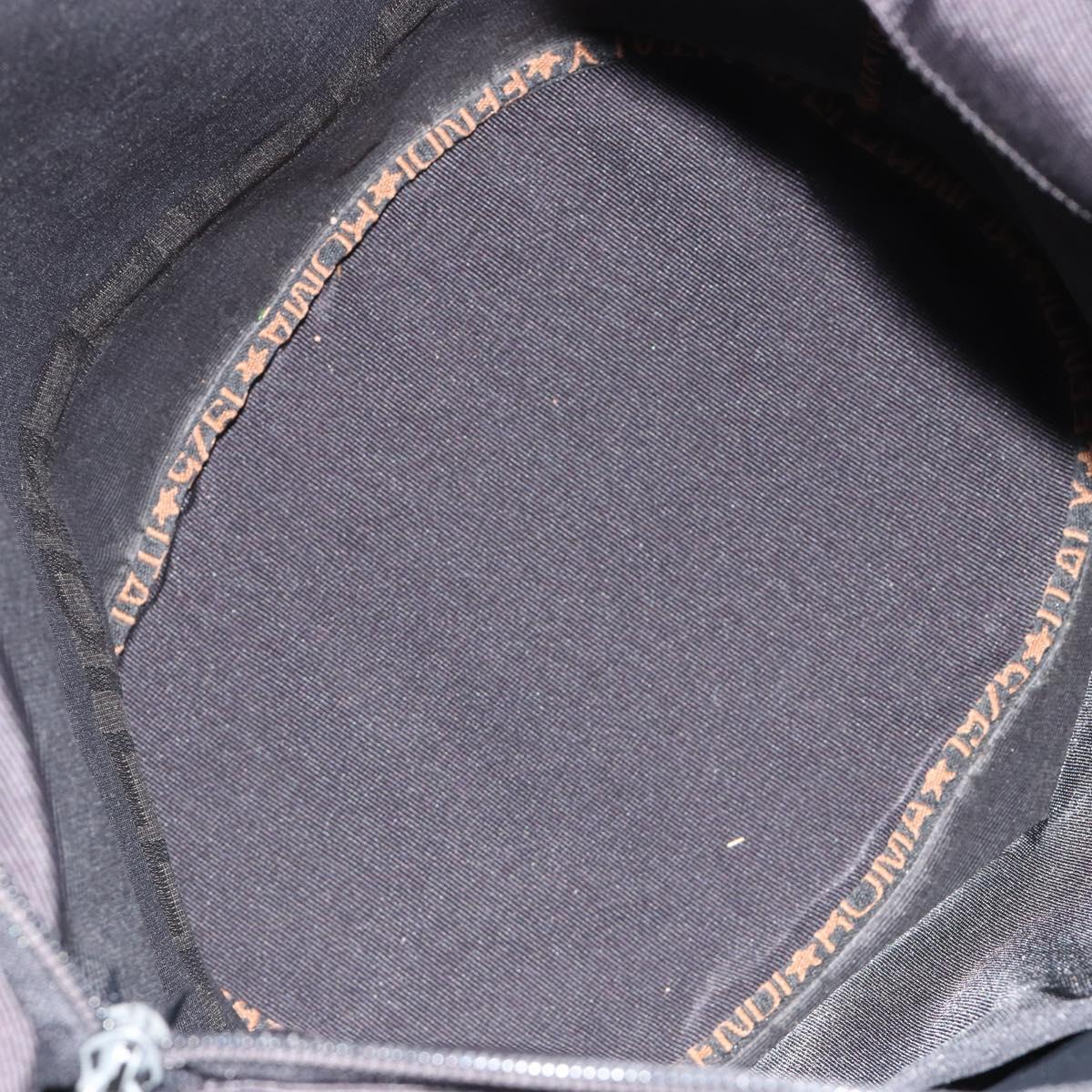FENDI Hand Bag Canvas Black Auth 185481