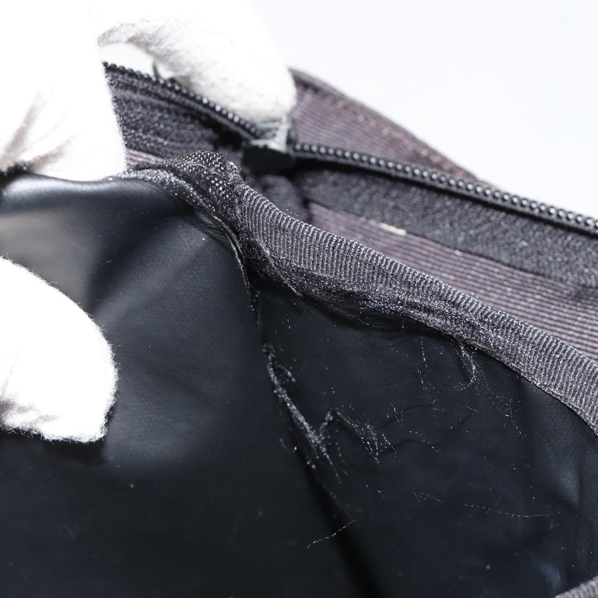 FENDI Hand Bag Canvas Black Auth 185481