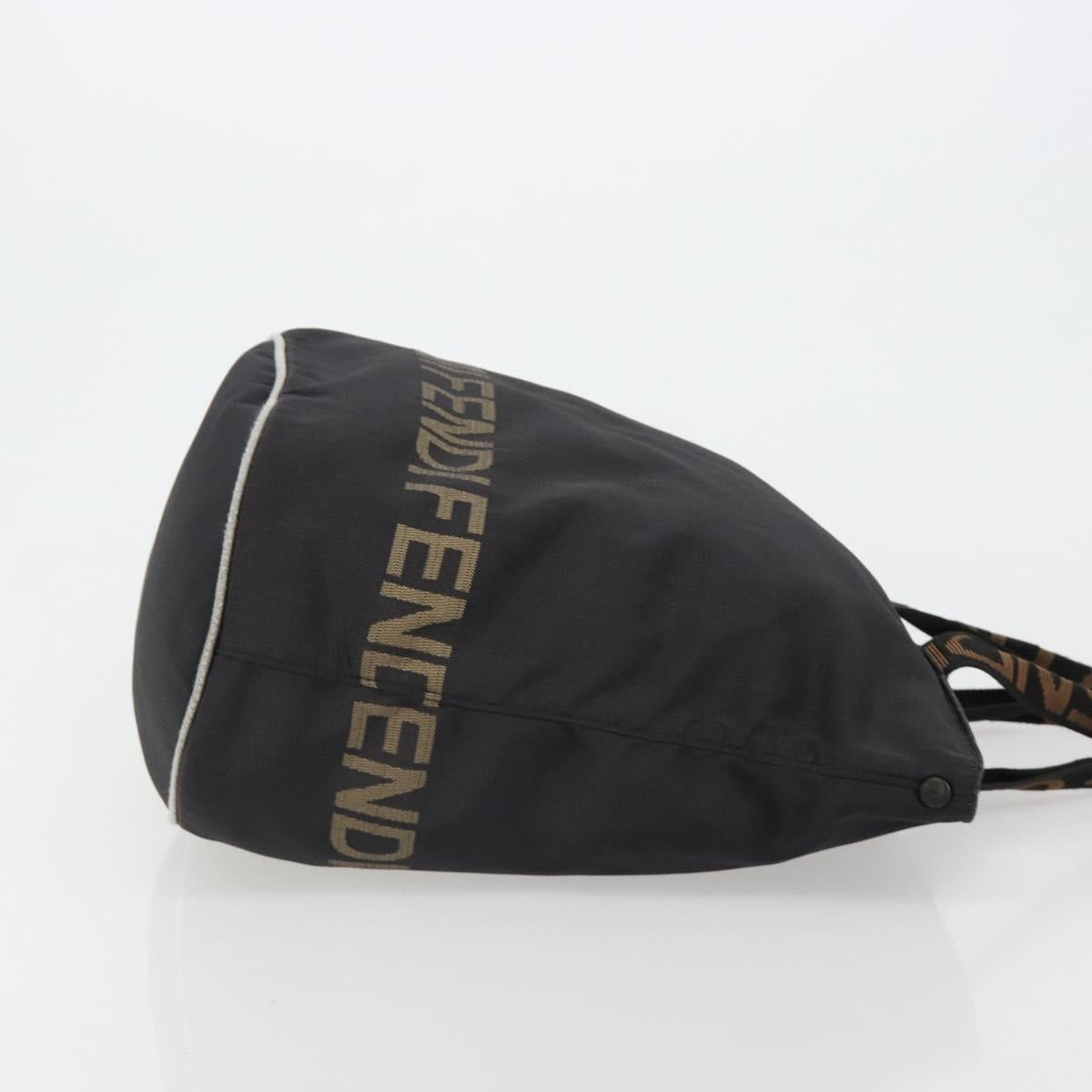 FENDI Hand Bag Canvas Black Auth 185481