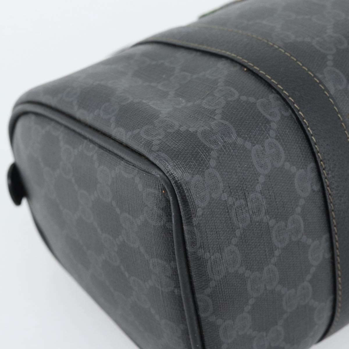 GUCCI GG Supreme Web Sherry Line Boston Bag PVC Black Gold 40 02 006 Auth 185482