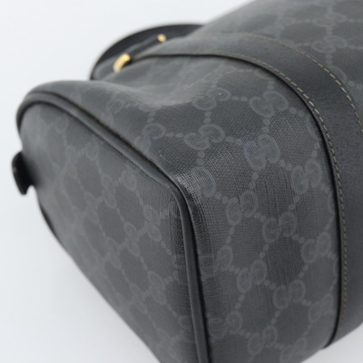 GUCCI GG Supreme Web Sherry Line Boston Bag PVC Black Gold 40 02 006 Auth 185482