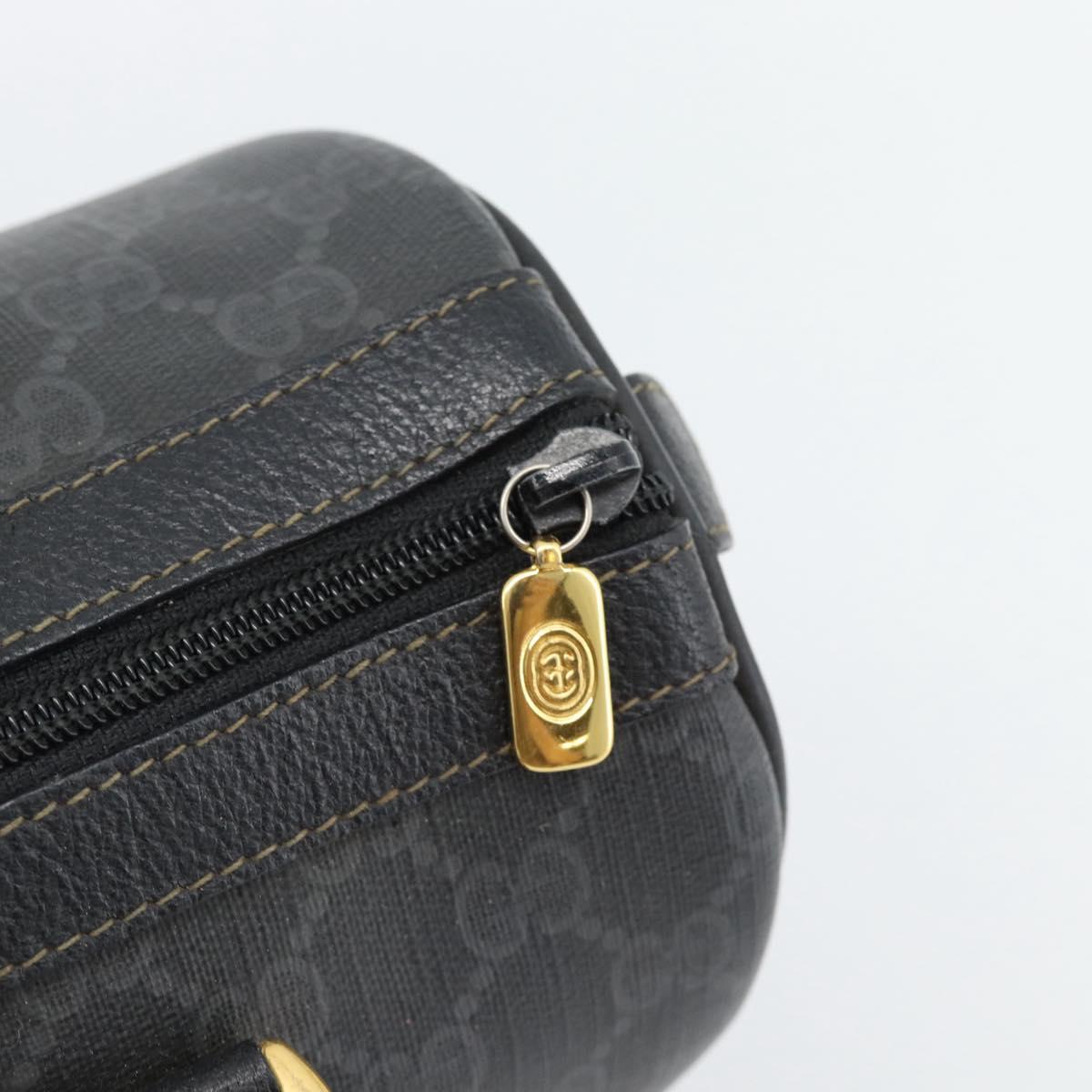 GUCCI GG Supreme Web Sherry Line Boston Bag PVC Black Gold 40 02 006 Auth 185482