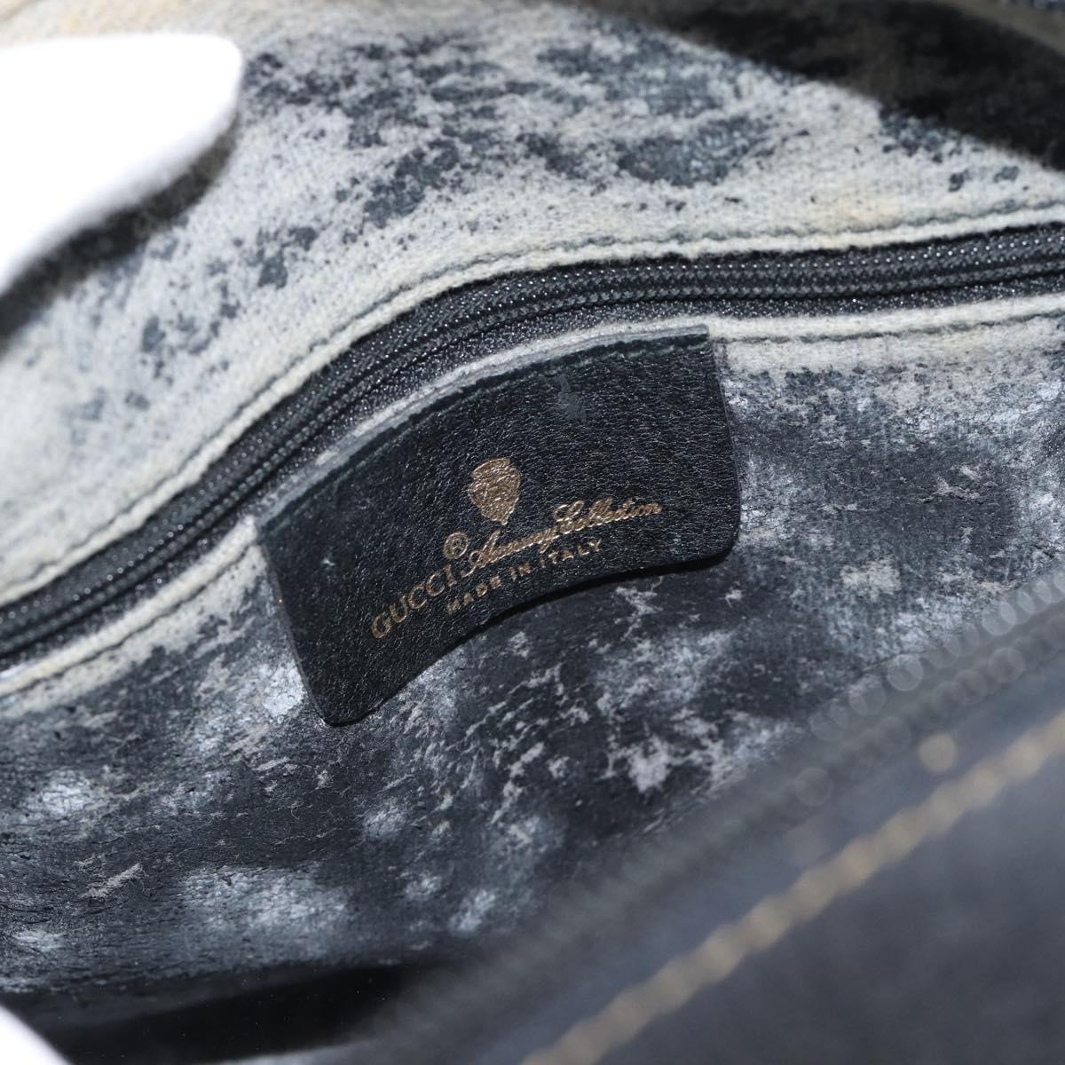 GUCCI GG Supreme Web Sherry Line Boston Bag PVC Black Gold 40 02 006 Auth 185482