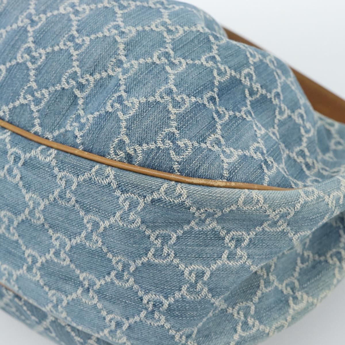 GUCCI GG Canvas Sukey Shoulder Bag Blue Gold 232955 Auth 185491V