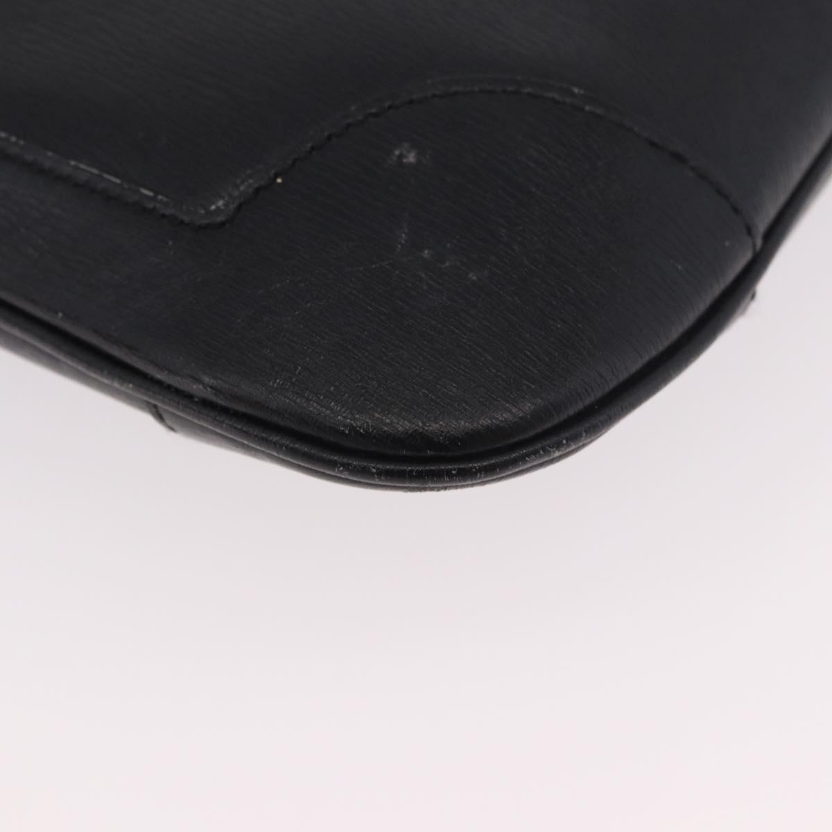 GUCCI Bamboo Shoulder Bag Leather Black Gold 001 4096 Auth 185498