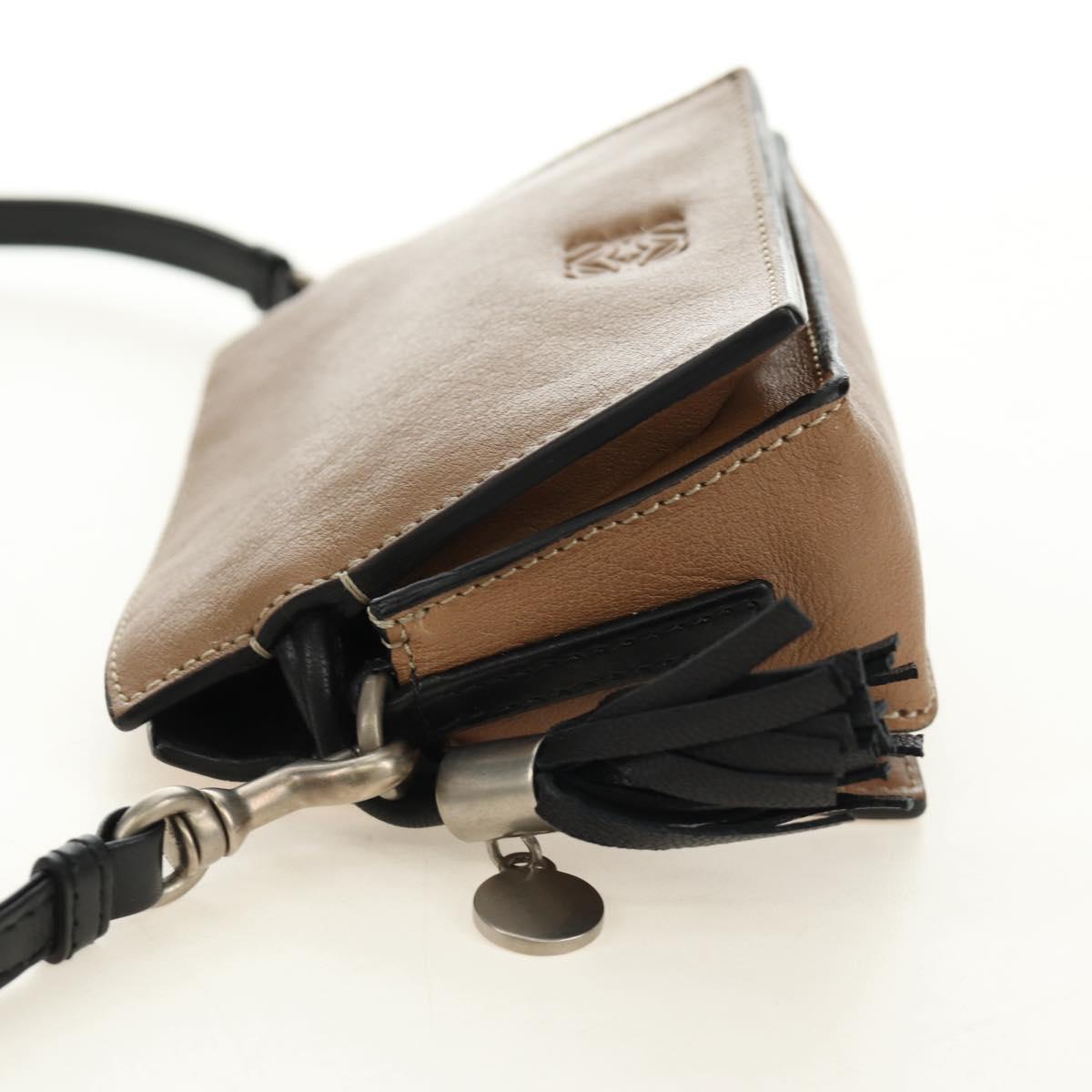 LOEWE Pouch Shoulder Bag Leather Brown Auth 185499V