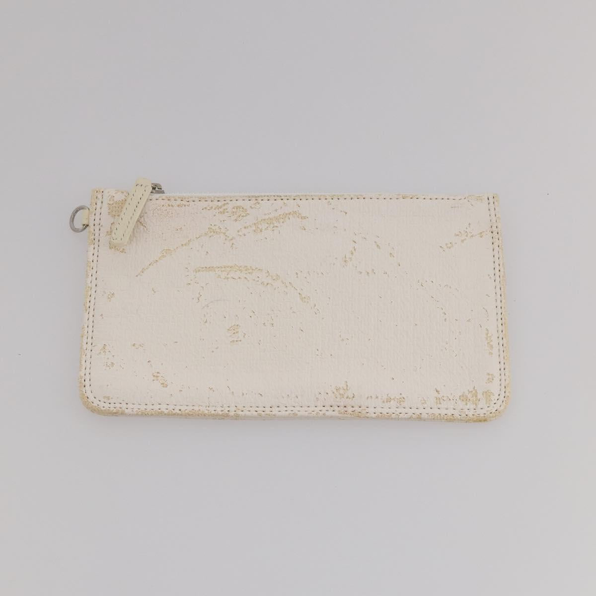 CHANEL Paris Biarritz GM Hand Bag Canvas White Silver CC Auth 185503
