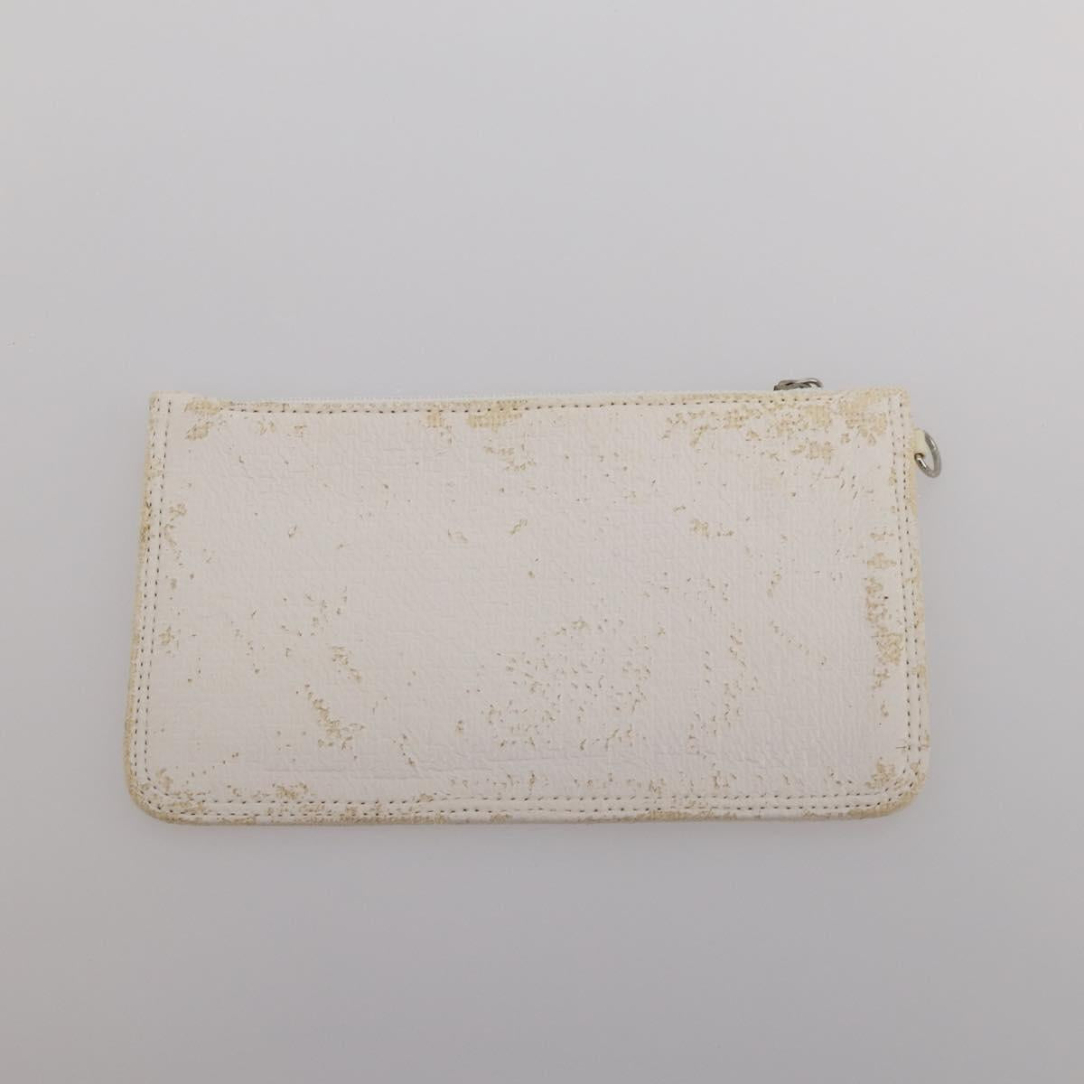 CHANEL Paris Biarritz GM Hand Bag Canvas White Silver CC Auth 185503