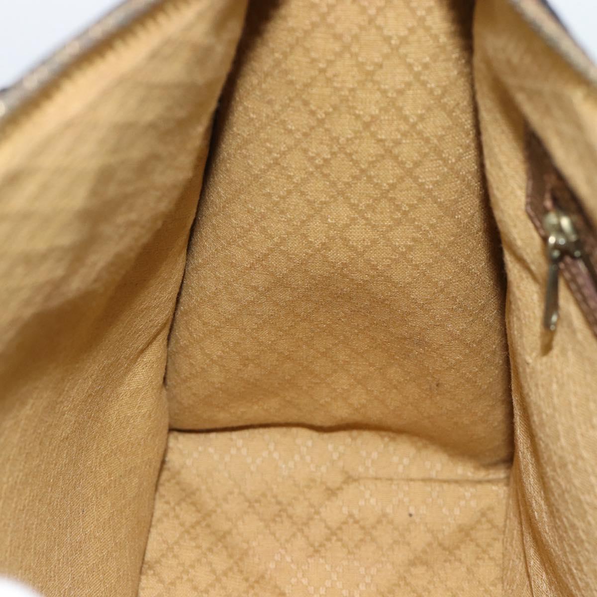 GUCCI GG Supreme Web Sherry Line Hand Bag PVC Beige Gold Auth 185508