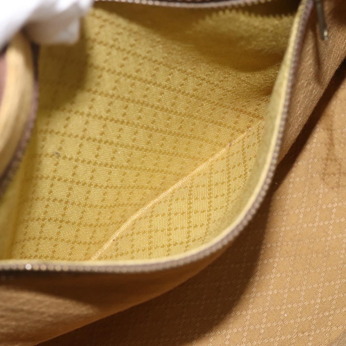 GUCCI GG Supreme Web Sherry Line Hand Bag PVC Beige Gold Auth 185508