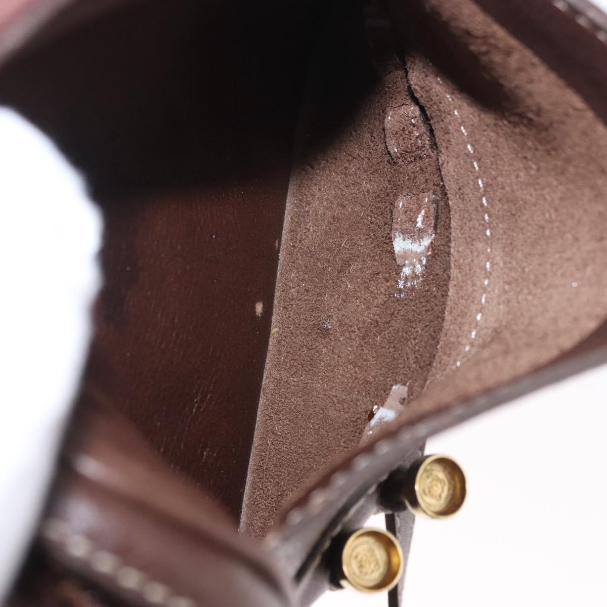 LOEWE Shoulder Bag Leather Brown Gold Auth 185510A