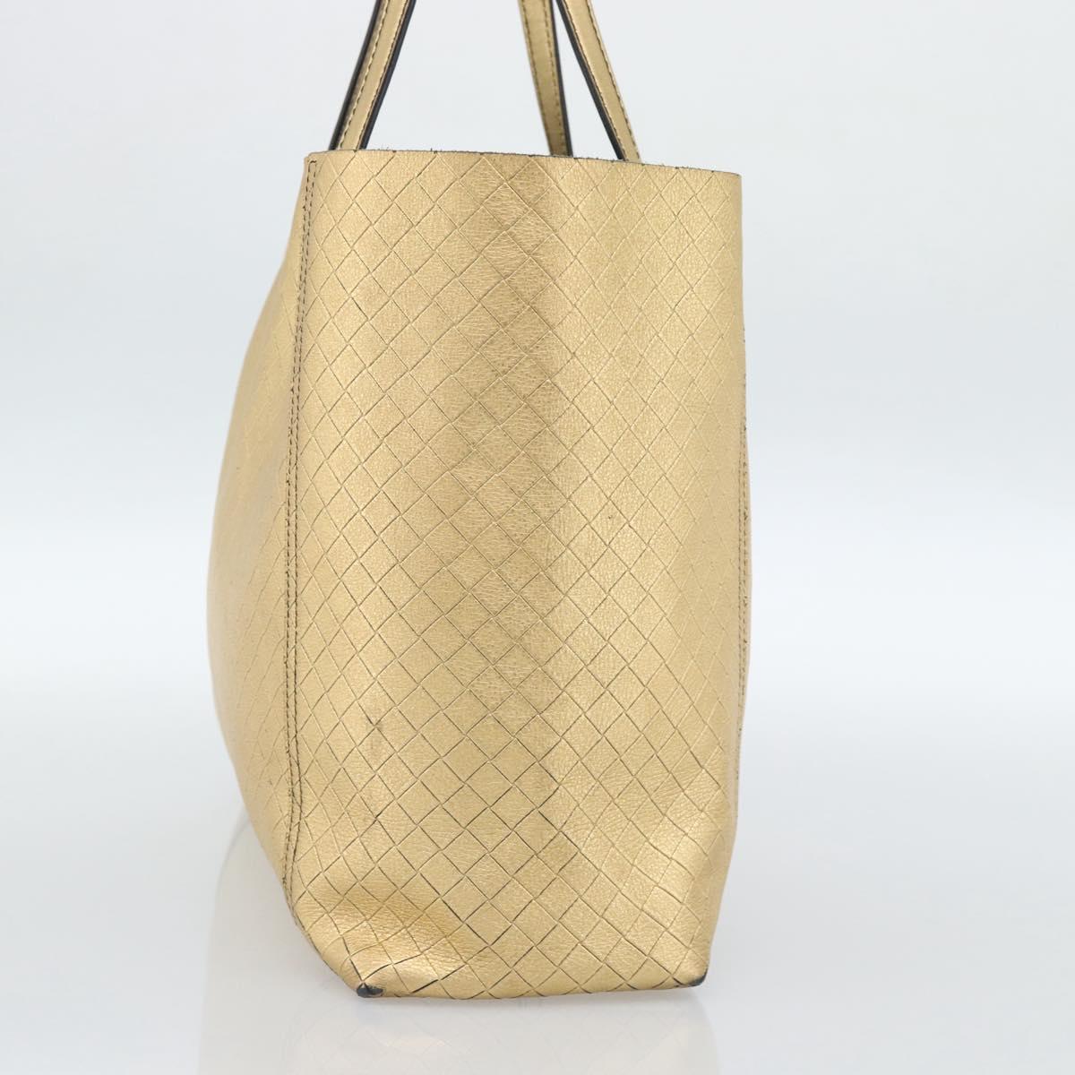 BOTTEGA VENETA Mirage Tote Bag Leather Gold Auth 185512