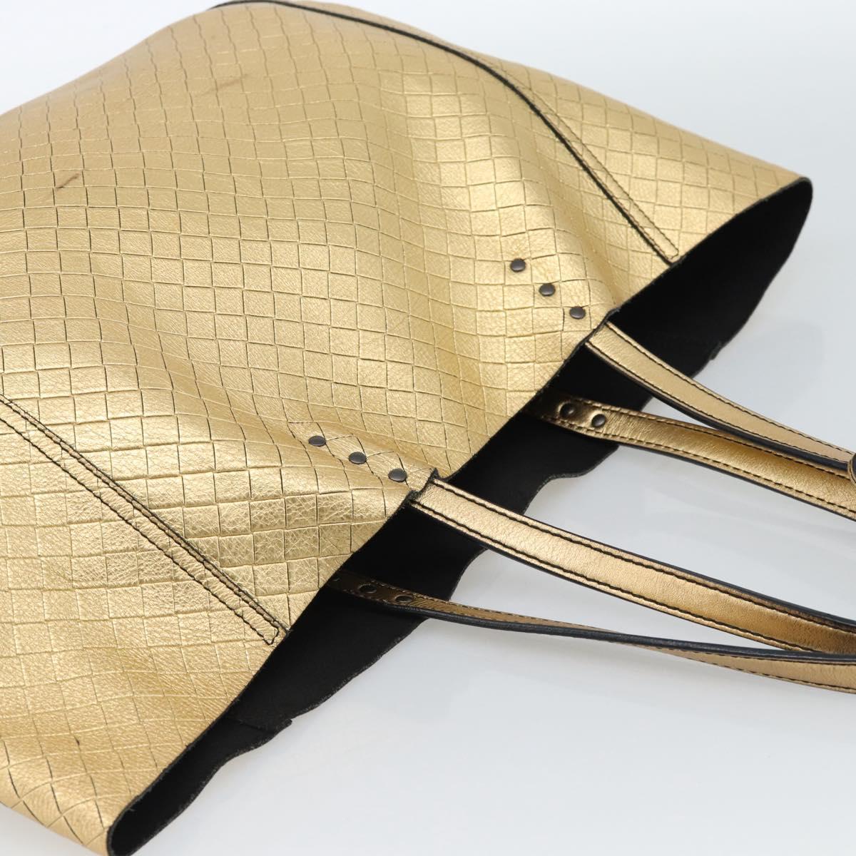 BOTTEGA VENETA Mirage Tote Bag Leather Gold Auth 185512