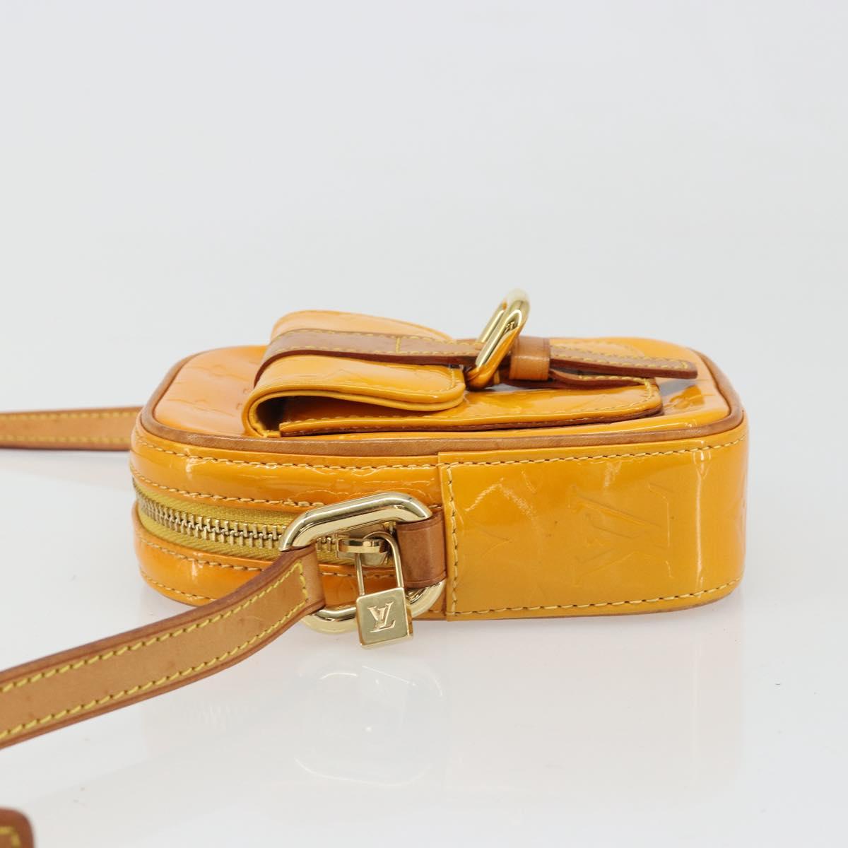LOUIS VUITTON Monogram Vernis Christie PM Shoulder Bag Jaune M91110 Auth 185531