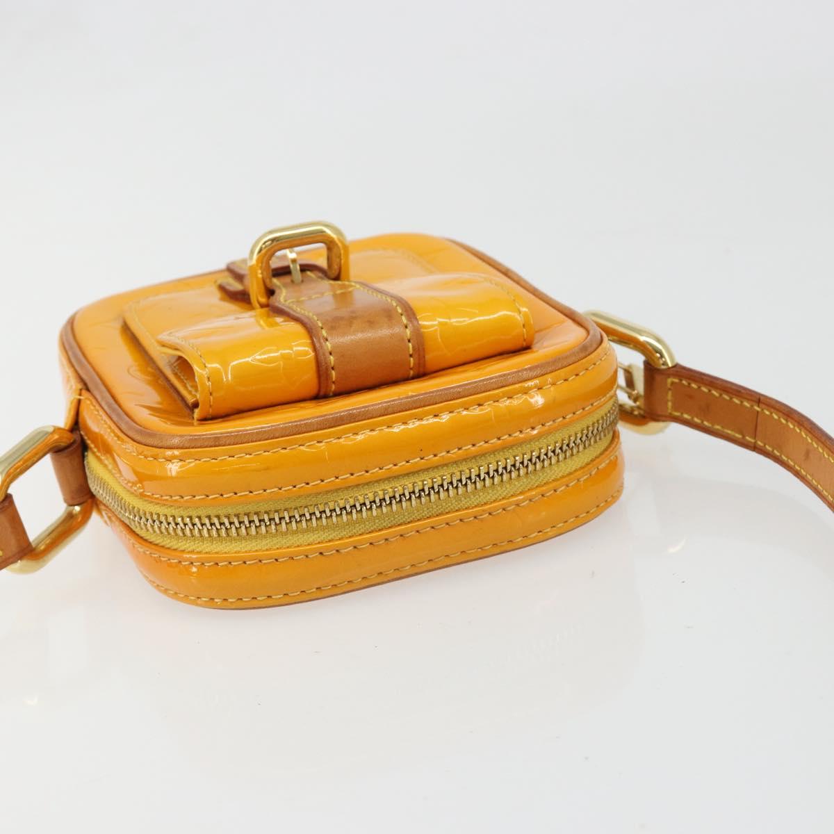LOUIS VUITTON Monogram Vernis Christie PM Shoulder Bag Jaune M91110 Auth 185531