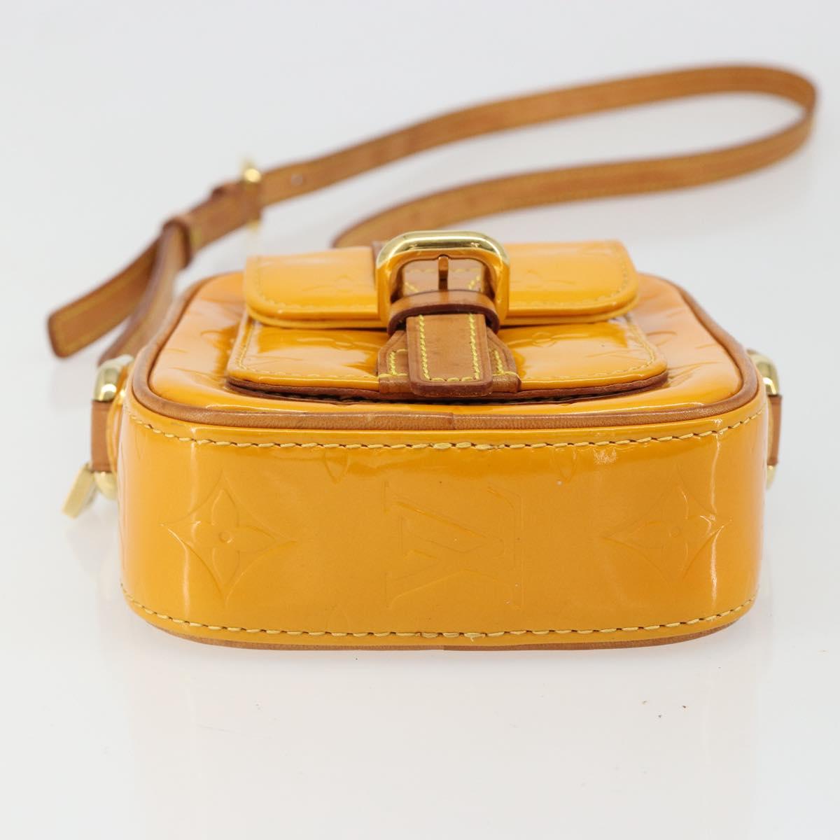 LOUIS VUITTON Monogram Vernis Christie PM Shoulder Bag Jaune M91110 Auth 185531