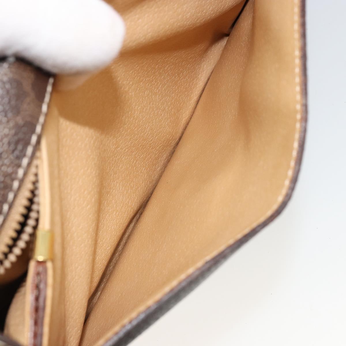 CELINE Macadam Canvas Shoulder Bag PVC Leather Brown Gold Auth 185532