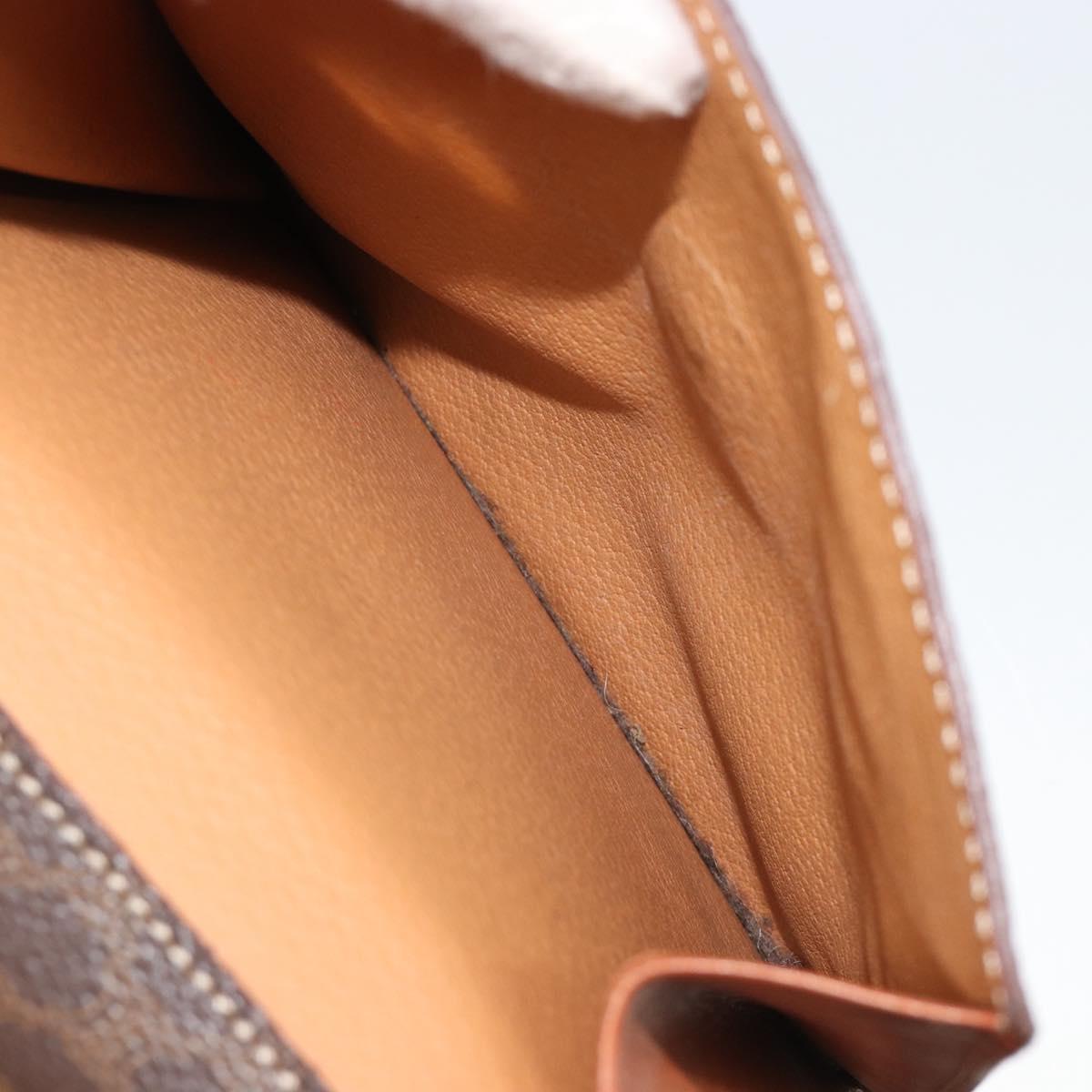 CELINE Macadam Canvas Hand Bag PVC Leather Brown Gold Auth 185533