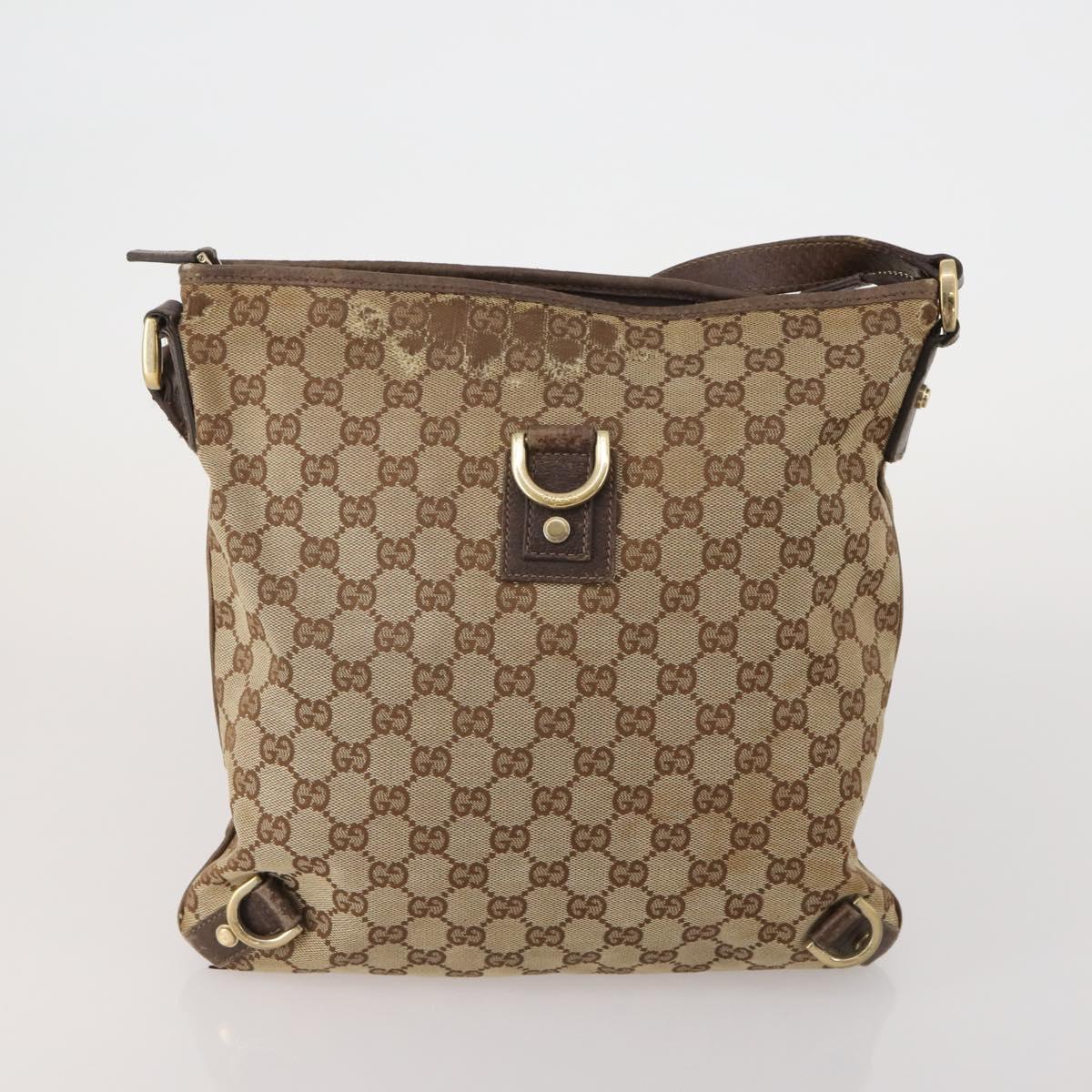 GUCCI GG Canvas Shoulder Bag 2 Set Beige Navy Auth 185541