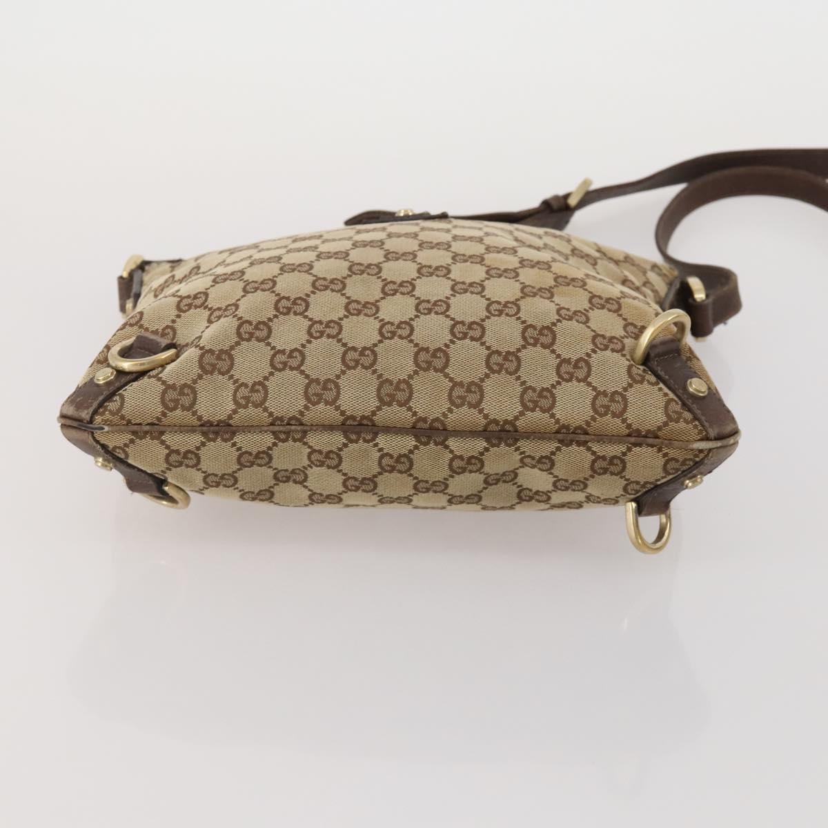 GUCCI GG Canvas Shoulder Bag 2 Set Beige Navy Auth 185541