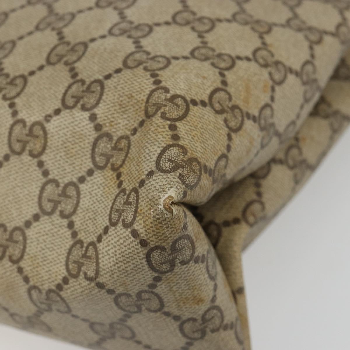 GUCCI GG Supreme Web Sherry Line Tote Bag PVC Beige Gold 39 02 091 Auth 185543