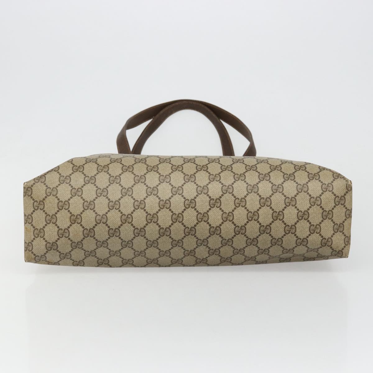 GUCCI GG Supreme Web Sherry Line Tote Bag PVC Beige Gold 39 02 091 Auth 185543