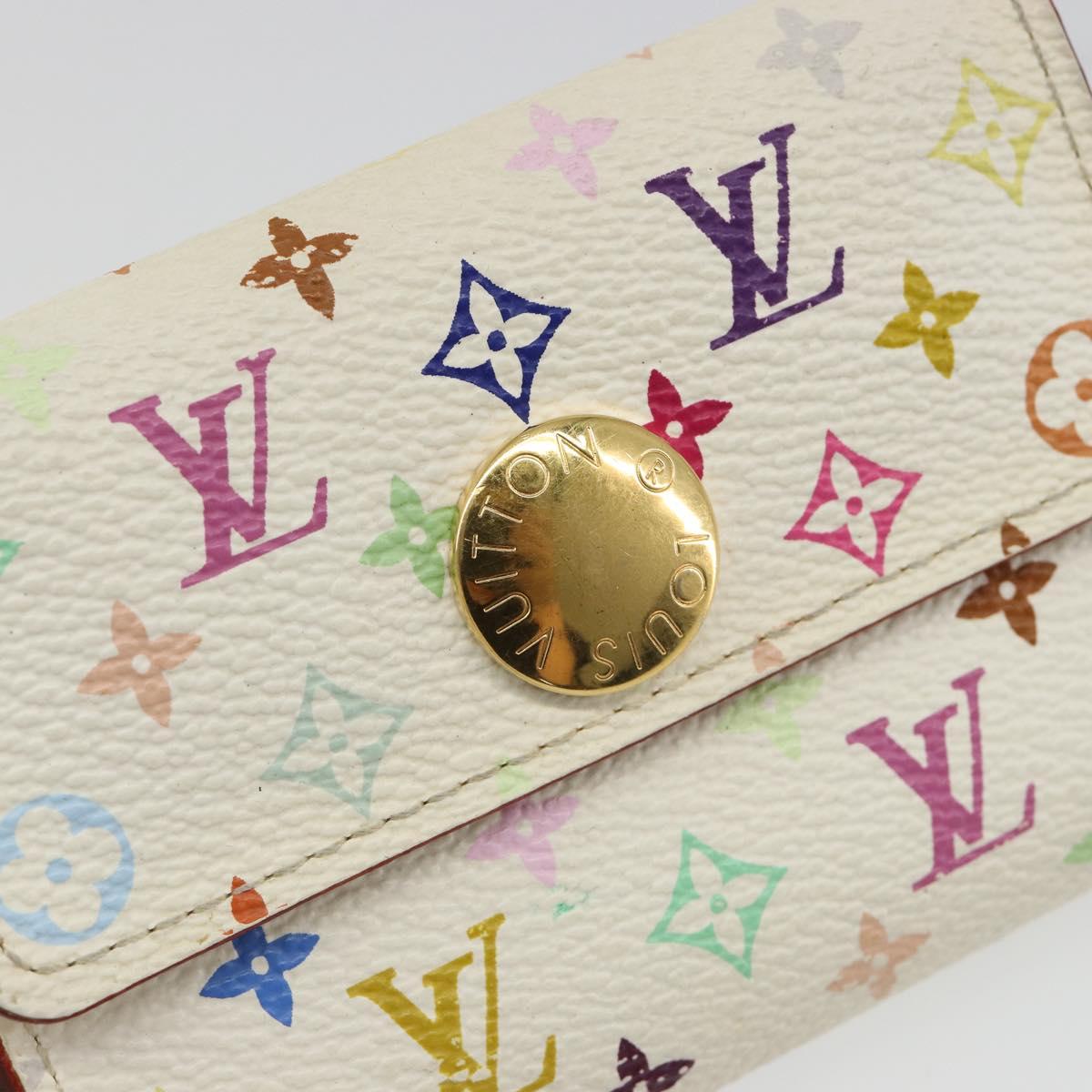 LOUIS VUITTON Multicolor Porte Monnaie Cozy Coin Purse White M60006 Auth 185546