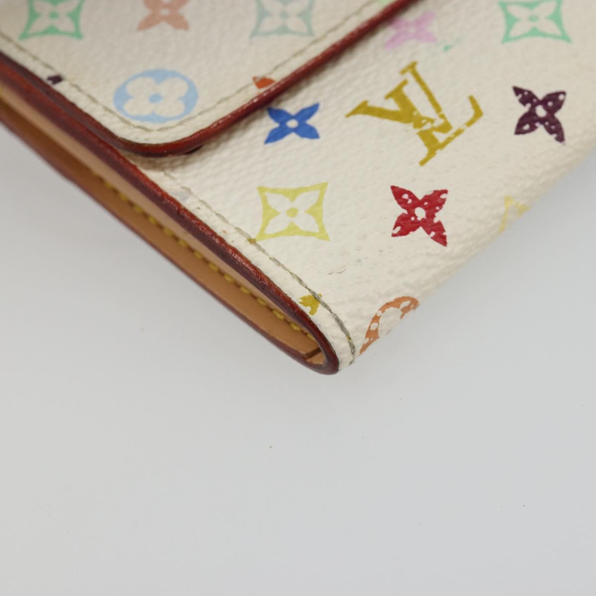 LOUIS VUITTON Multicolor Porte Monnaie Cozy Coin Purse White M60006 Auth 185546