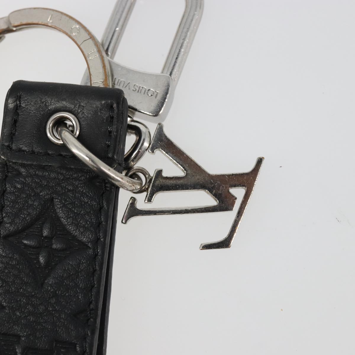 LOUIS VUITTON Monogram Shadow Key Holder Dragonne Black M01298 LV Auth 185547