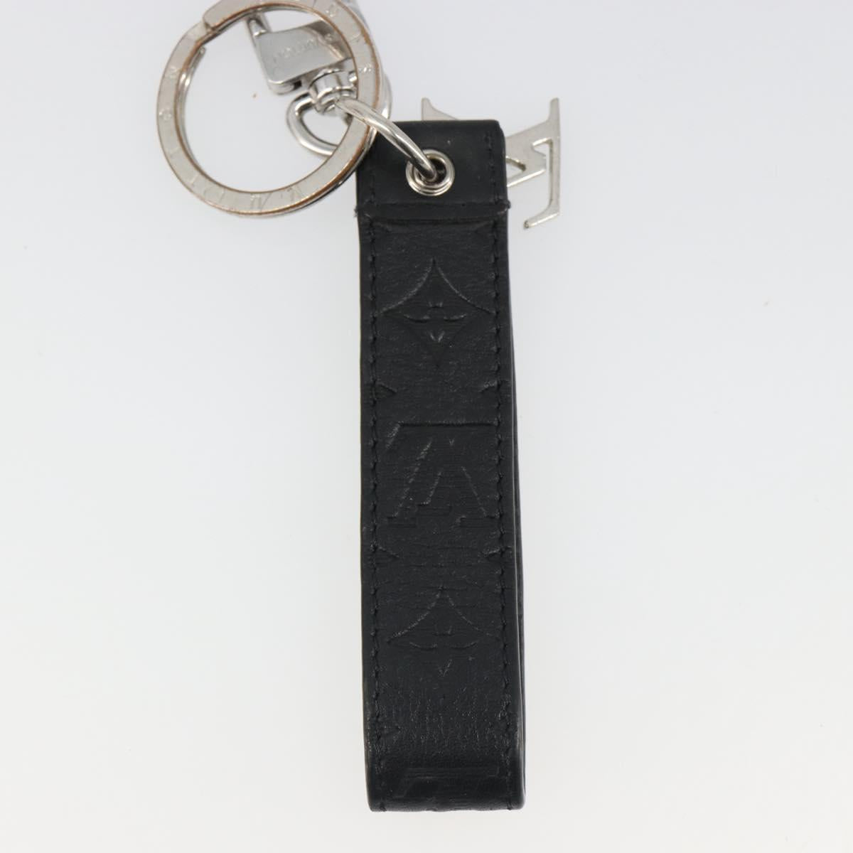 LOUIS VUITTON Monogram Shadow Key Holder Dragonne Black M01298 LV Auth 185547
