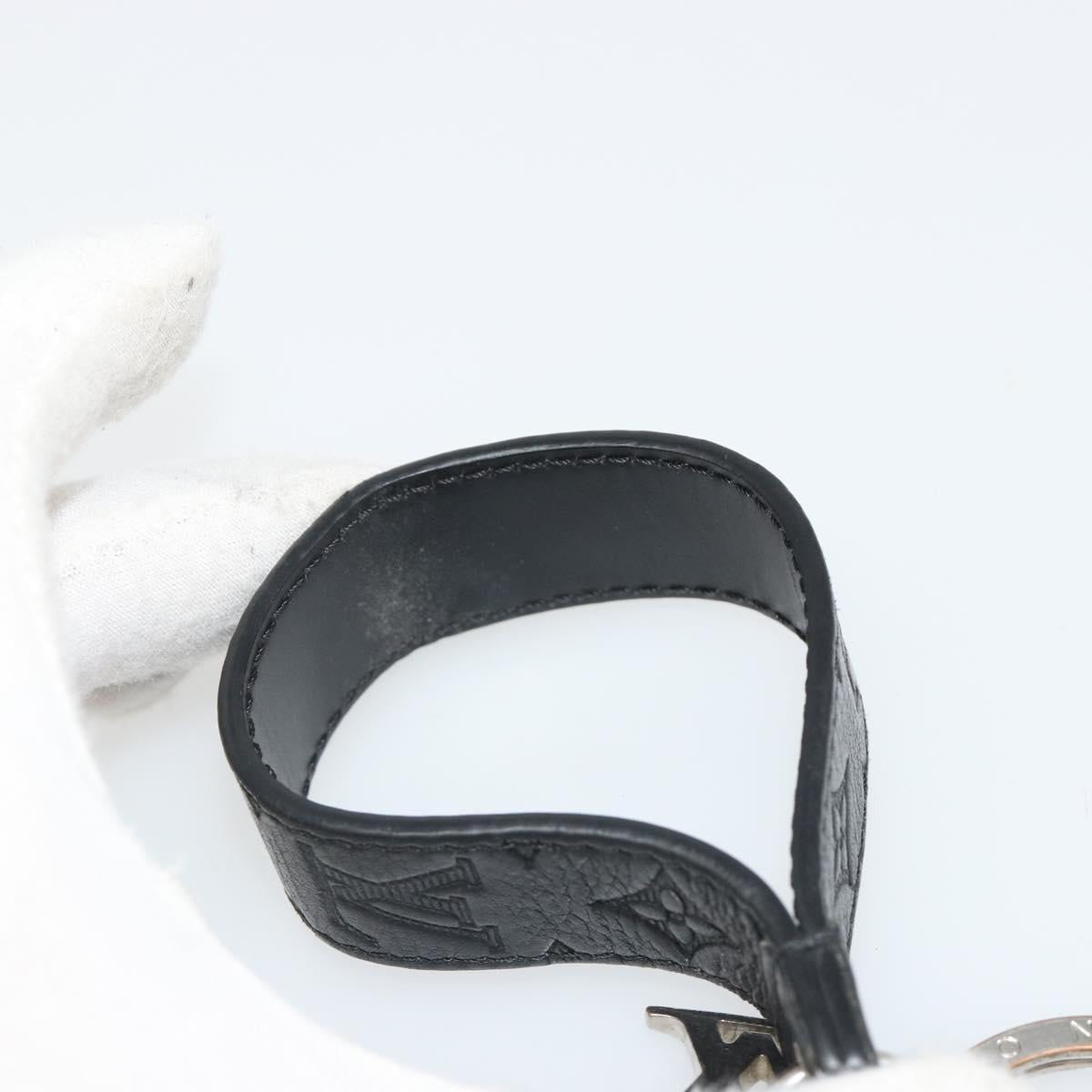 LOUIS VUITTON Monogram Shadow Key Holder Dragonne Black M01298 LV Auth 185547