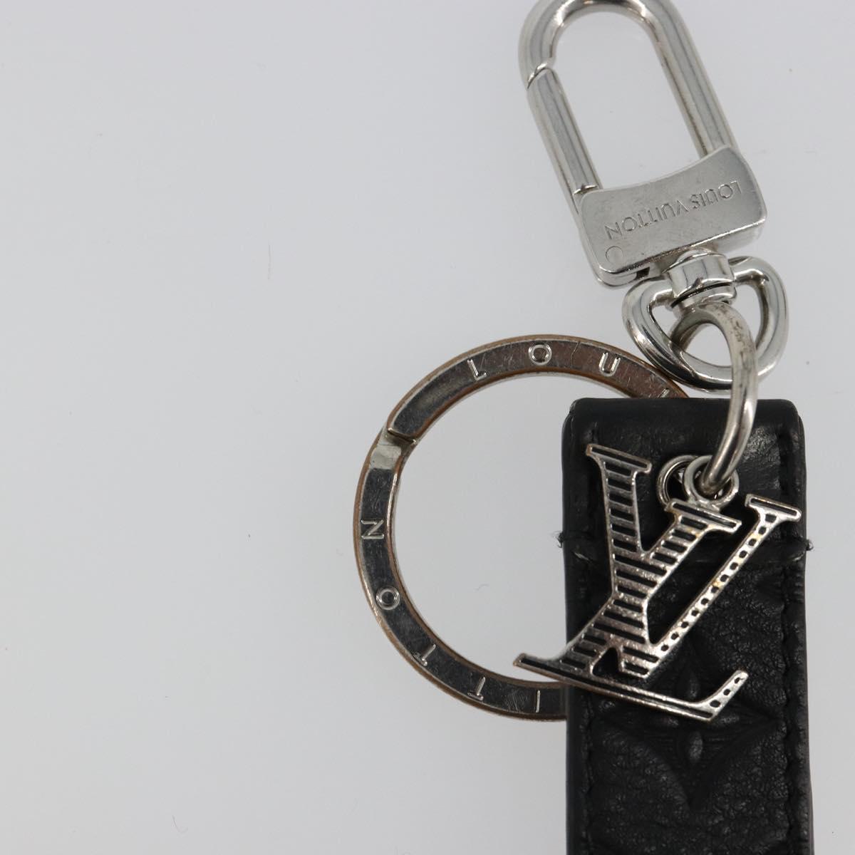 LOUIS VUITTON Monogram Shadow Key Holder Dragonne Black M01298 LV Auth 185547