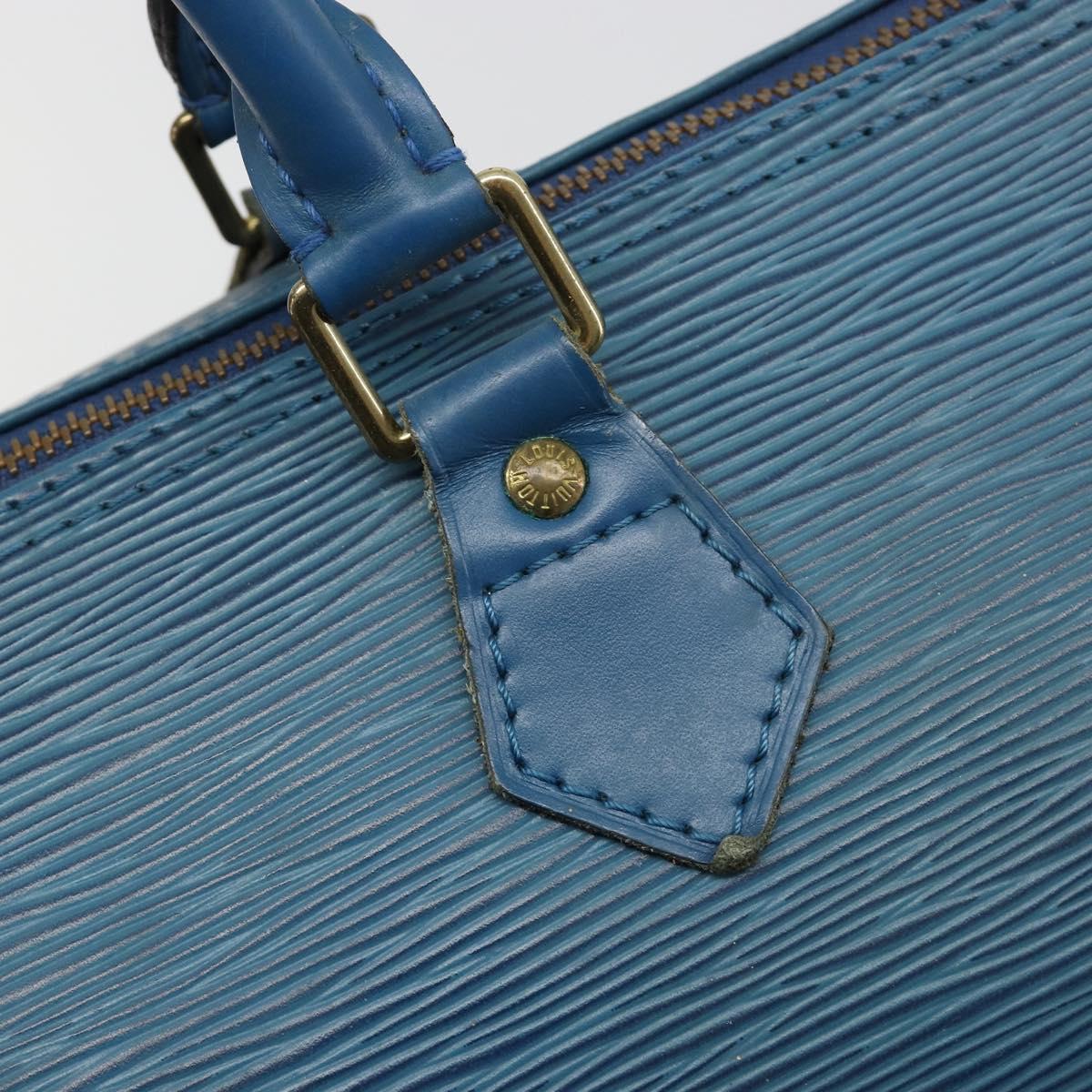 LOUIS VUITTON Epi Speedy 30 Hand Bag Toledo Blue M43005 LV Auth 185554