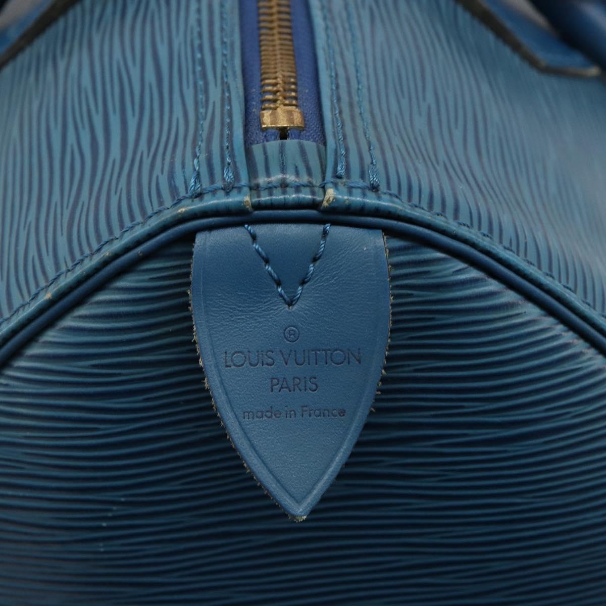 LOUIS VUITTON Epi Speedy 30 Hand Bag Toledo Blue M43005 LV Auth 185554