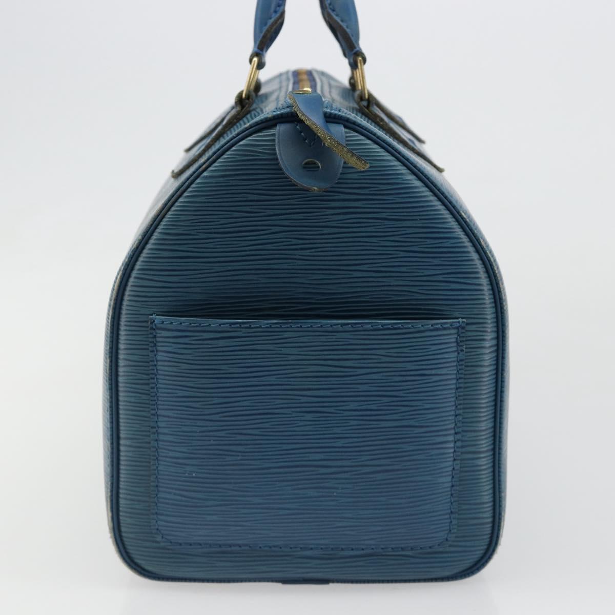 LOUIS VUITTON Epi Speedy 30 Hand Bag Toledo Blue M43005 LV Auth 185554