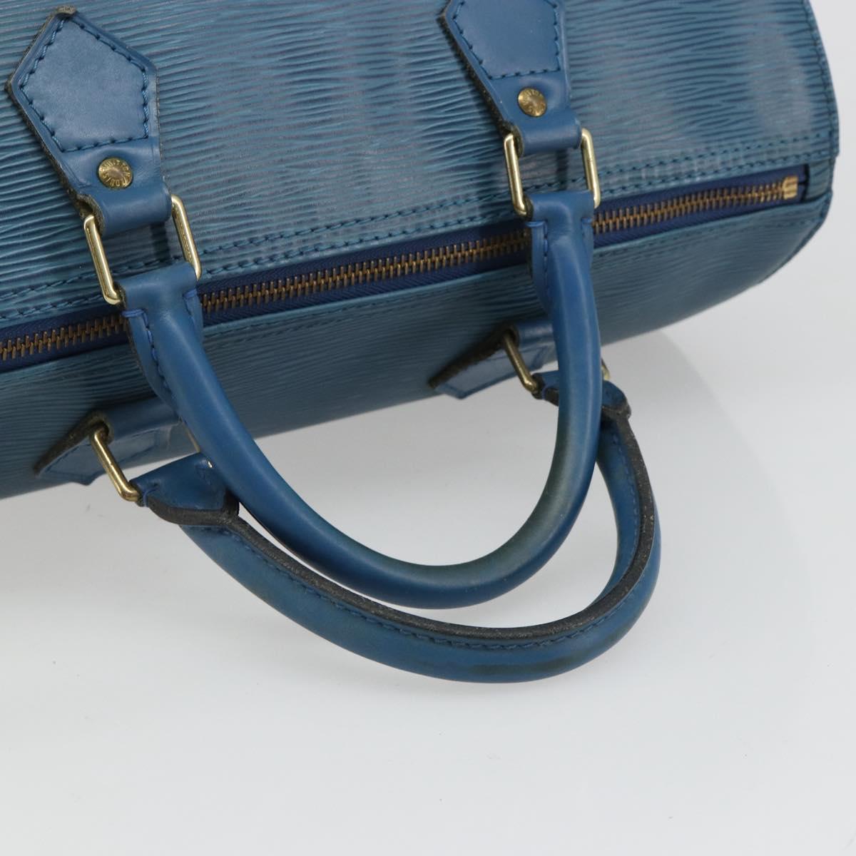 LOUIS VUITTON Epi Speedy 30 Hand Bag Toledo Blue M43005 LV Auth 185554