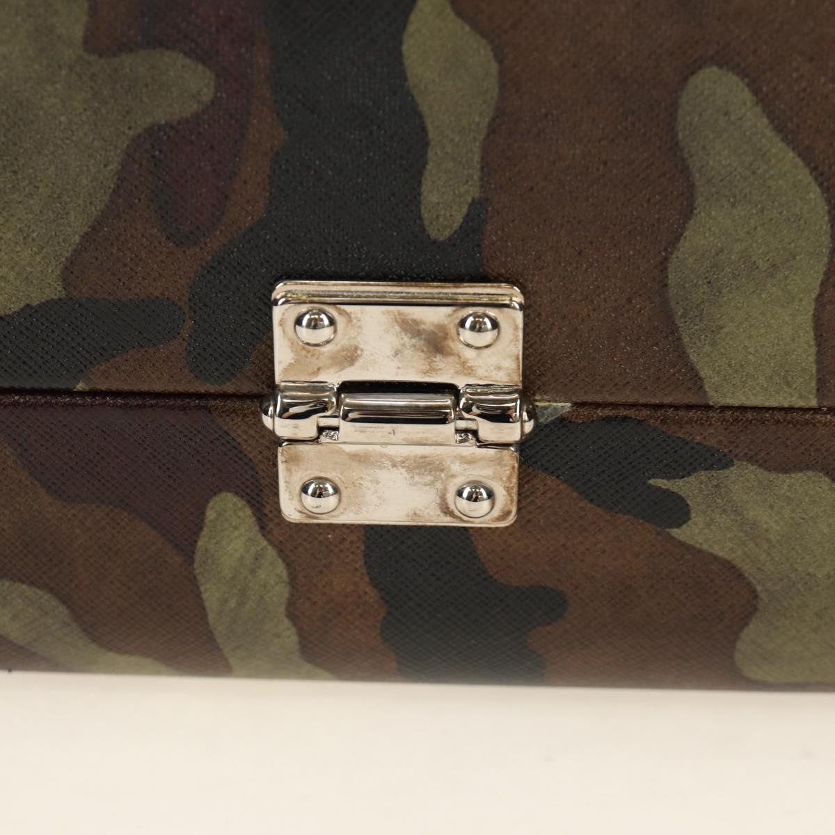 PRADA Trunk Saffiano leather Camouflage Auth 185558V