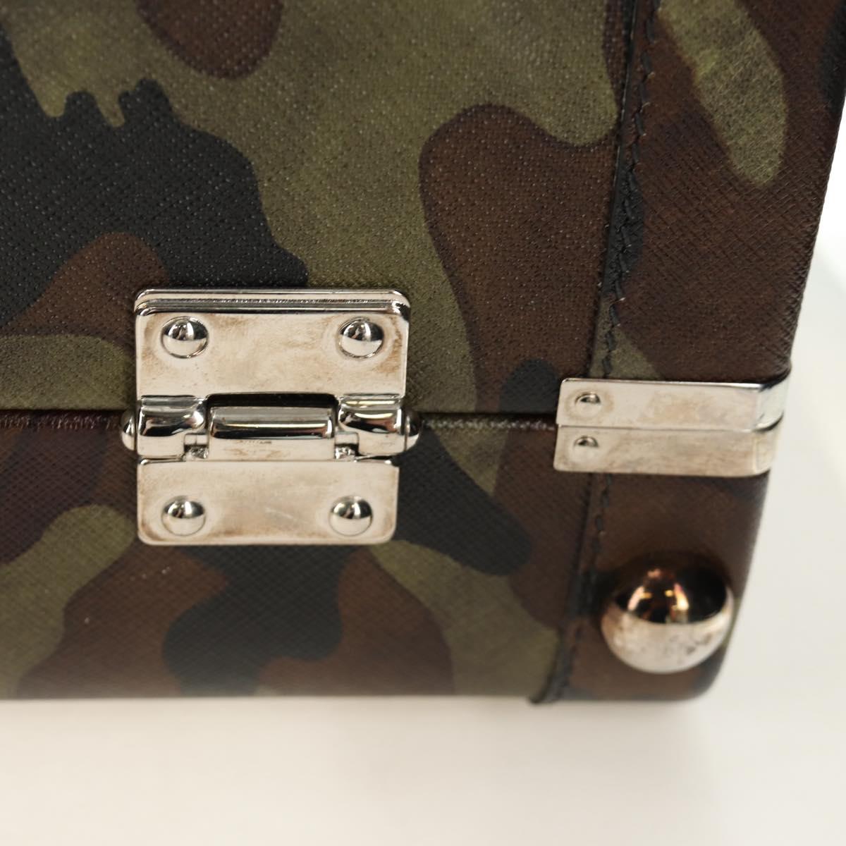 PRADA Trunk Saffiano leather Camouflage Auth 185558V