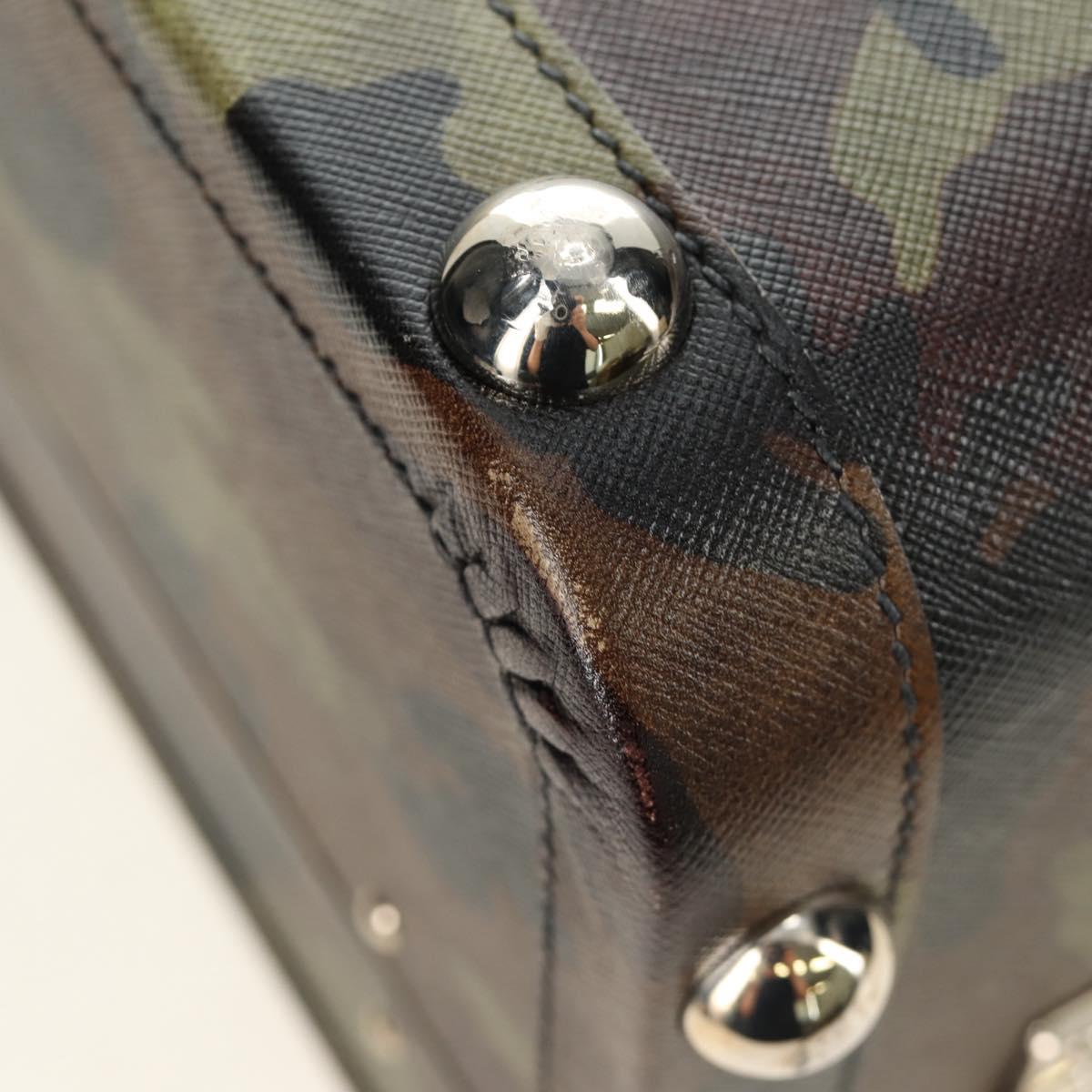 PRADA Trunk Saffiano leather Camouflage Auth 185558V