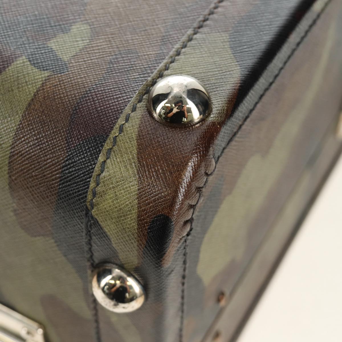 PRADA Trunk Saffiano leather Camouflage Auth 185558V