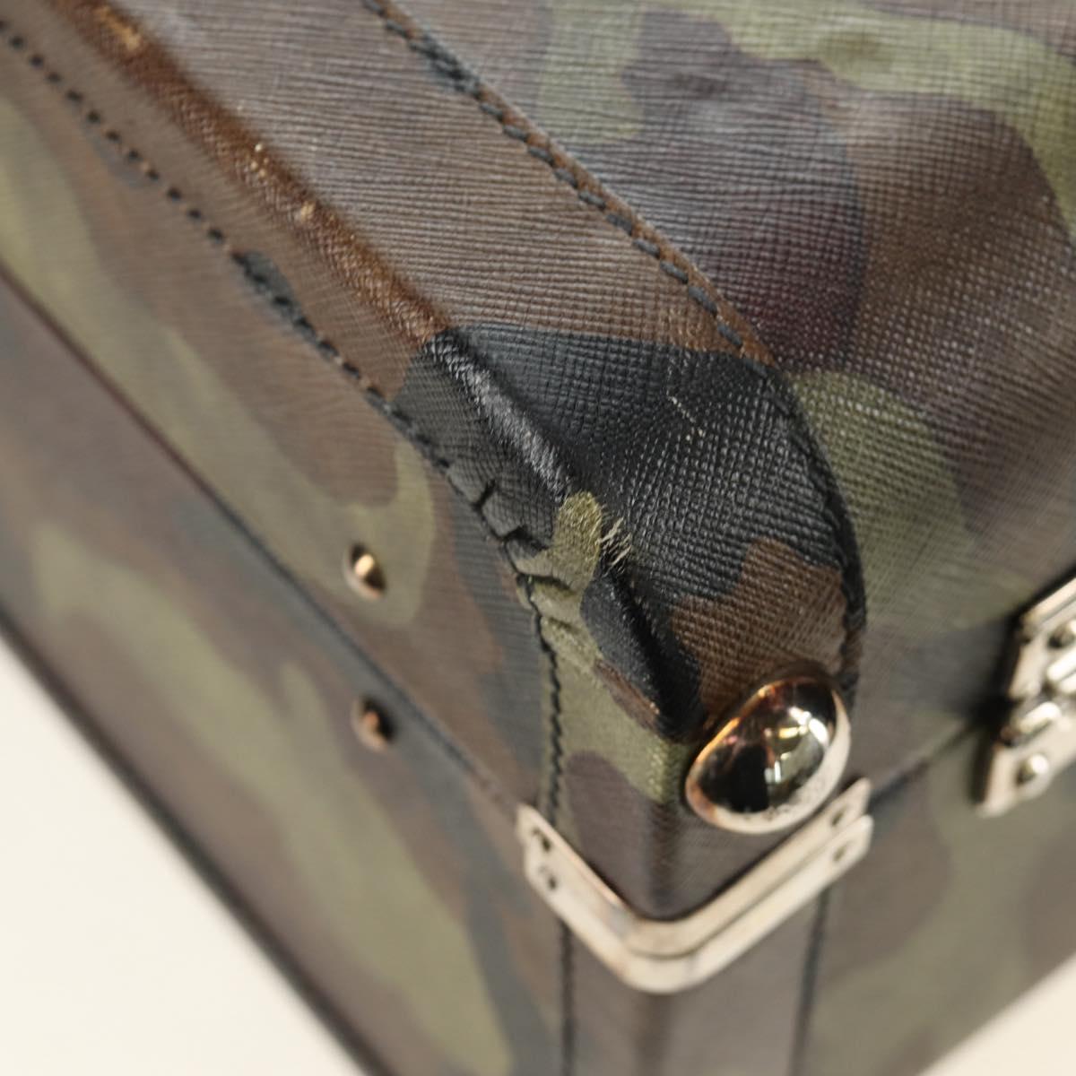 PRADA Trunk Saffiano leather Camouflage Auth 185558V