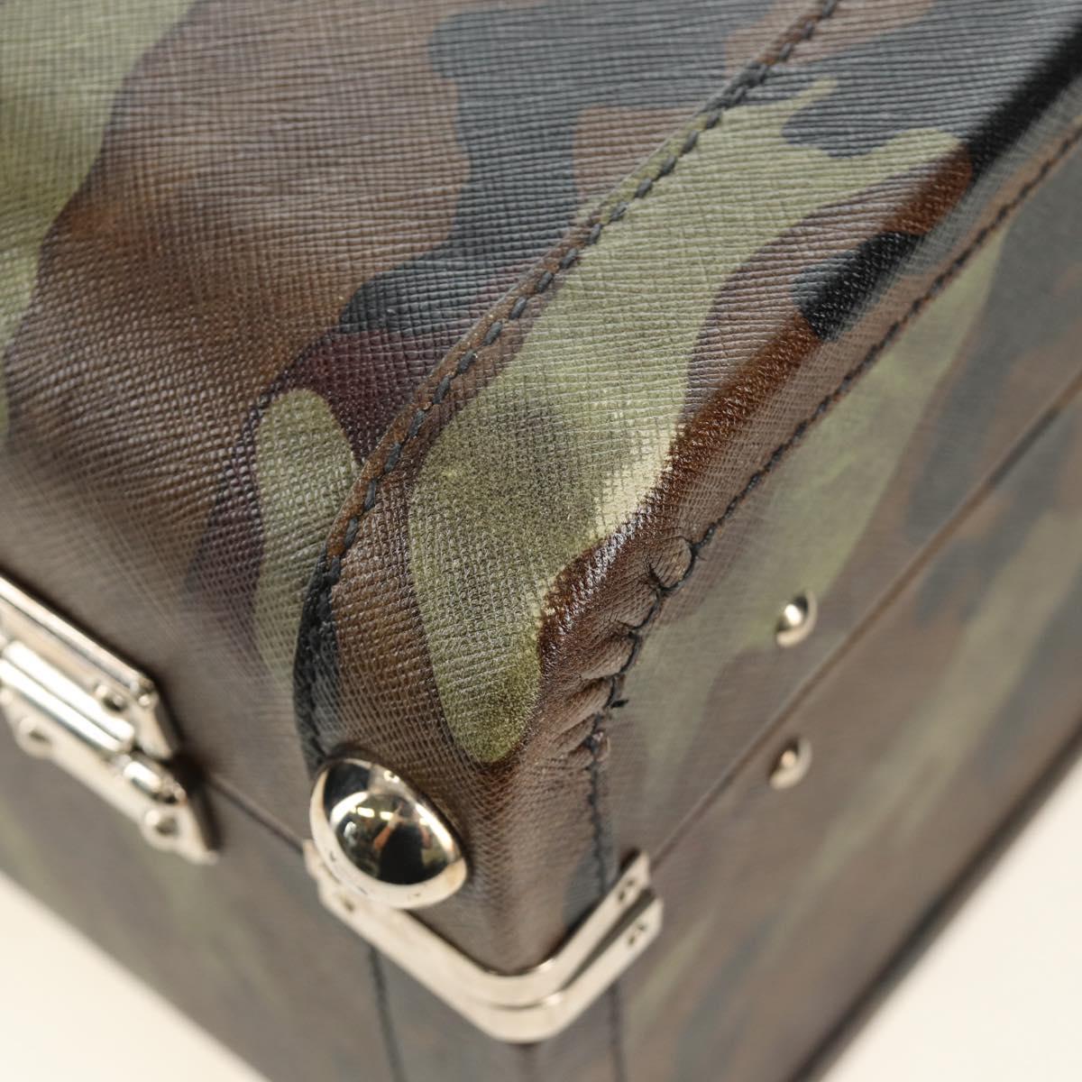 PRADA Trunk Saffiano leather Camouflage Auth 185558V
