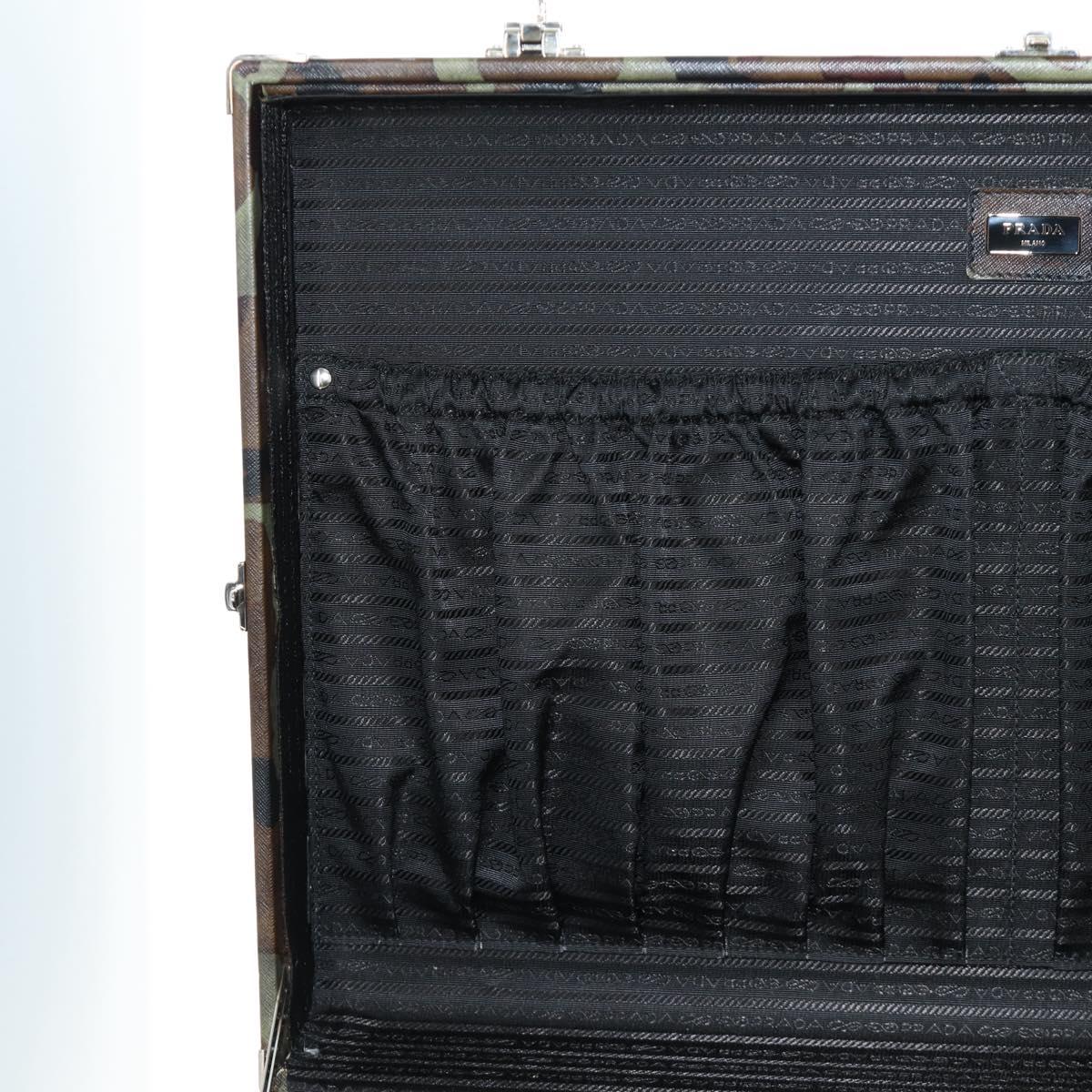 PRADA Trunk Saffiano leather Camouflage Auth 185558V