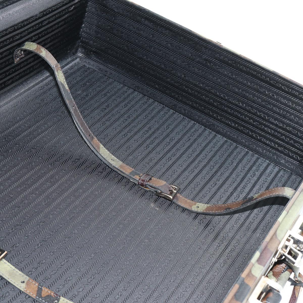 PRADA Trunk Saffiano leather Camouflage Auth 185558V