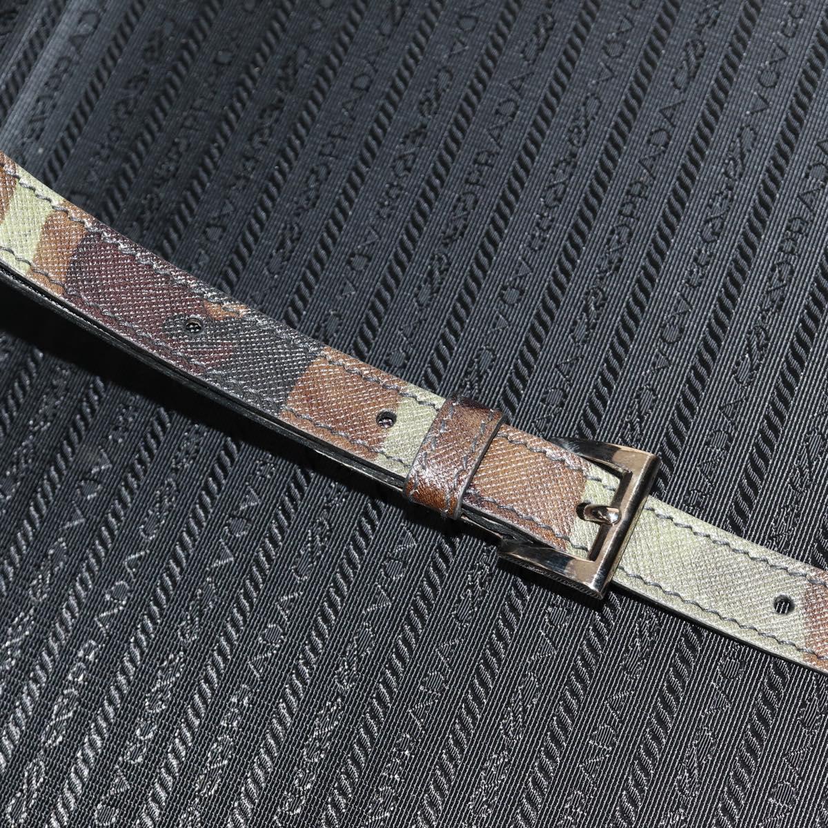 PRADA Trunk Saffiano leather Camouflage Auth 185558V