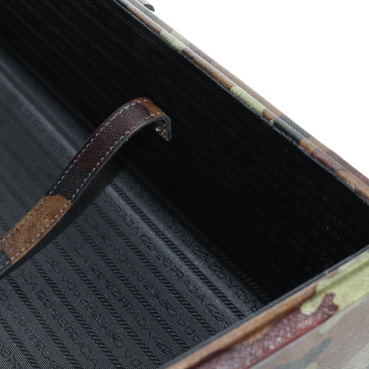 PRADA Trunk Saffiano leather Camouflage Auth 185558V