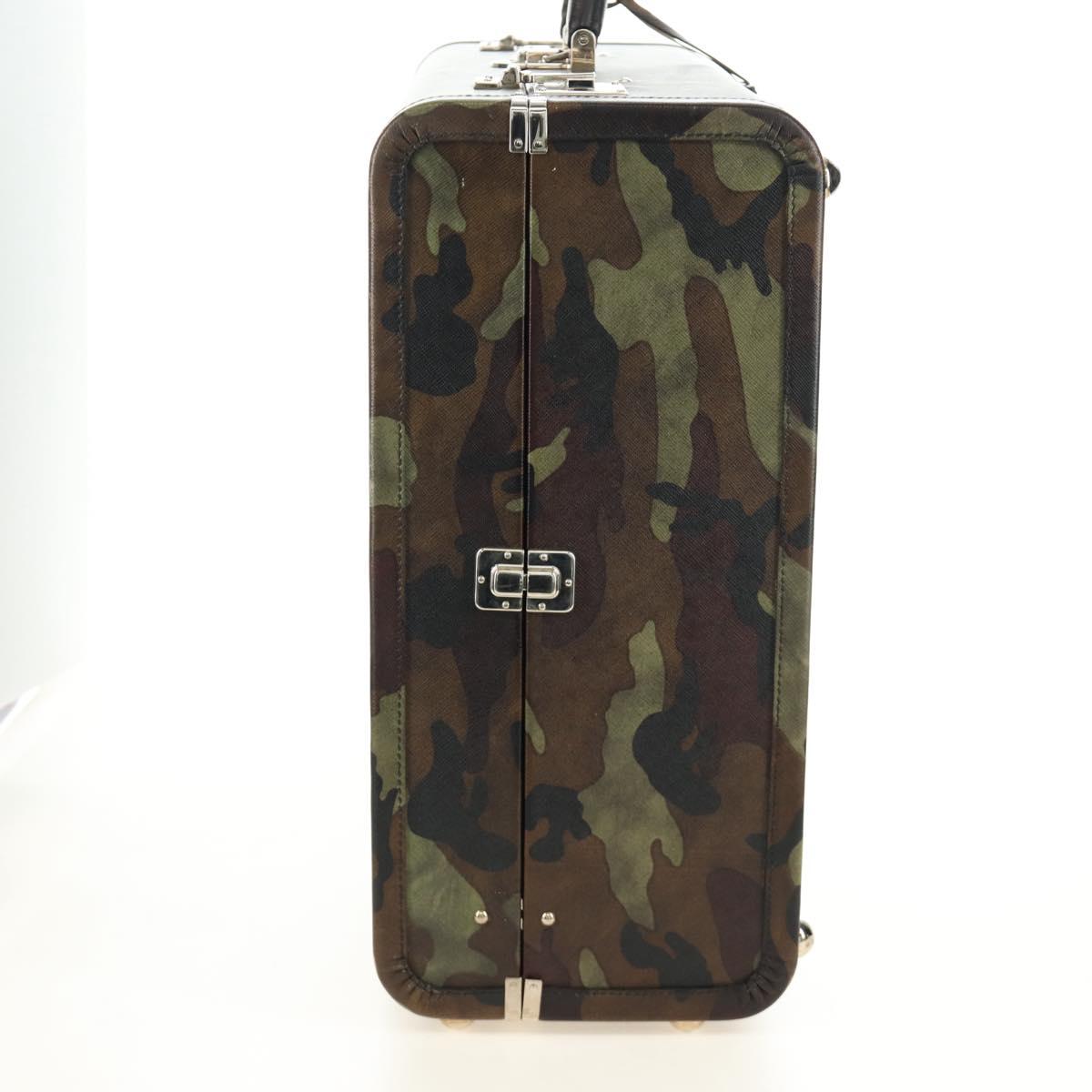 PRADA Trunk Saffiano leather Camouflage Auth 185558V