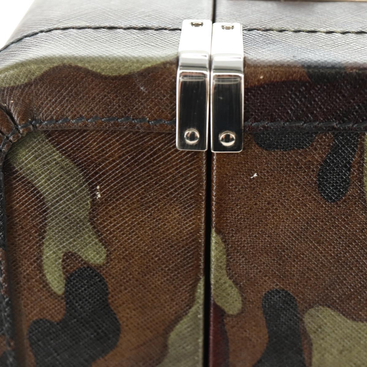 PRADA Trunk Saffiano leather Camouflage Auth 185558V