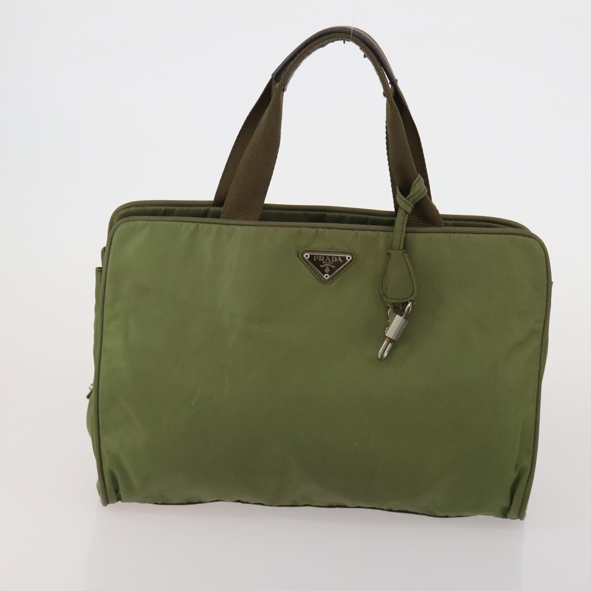 PRADA Hand Bag Nylon 4 Set Khaki Light Blue Red Auth 185563