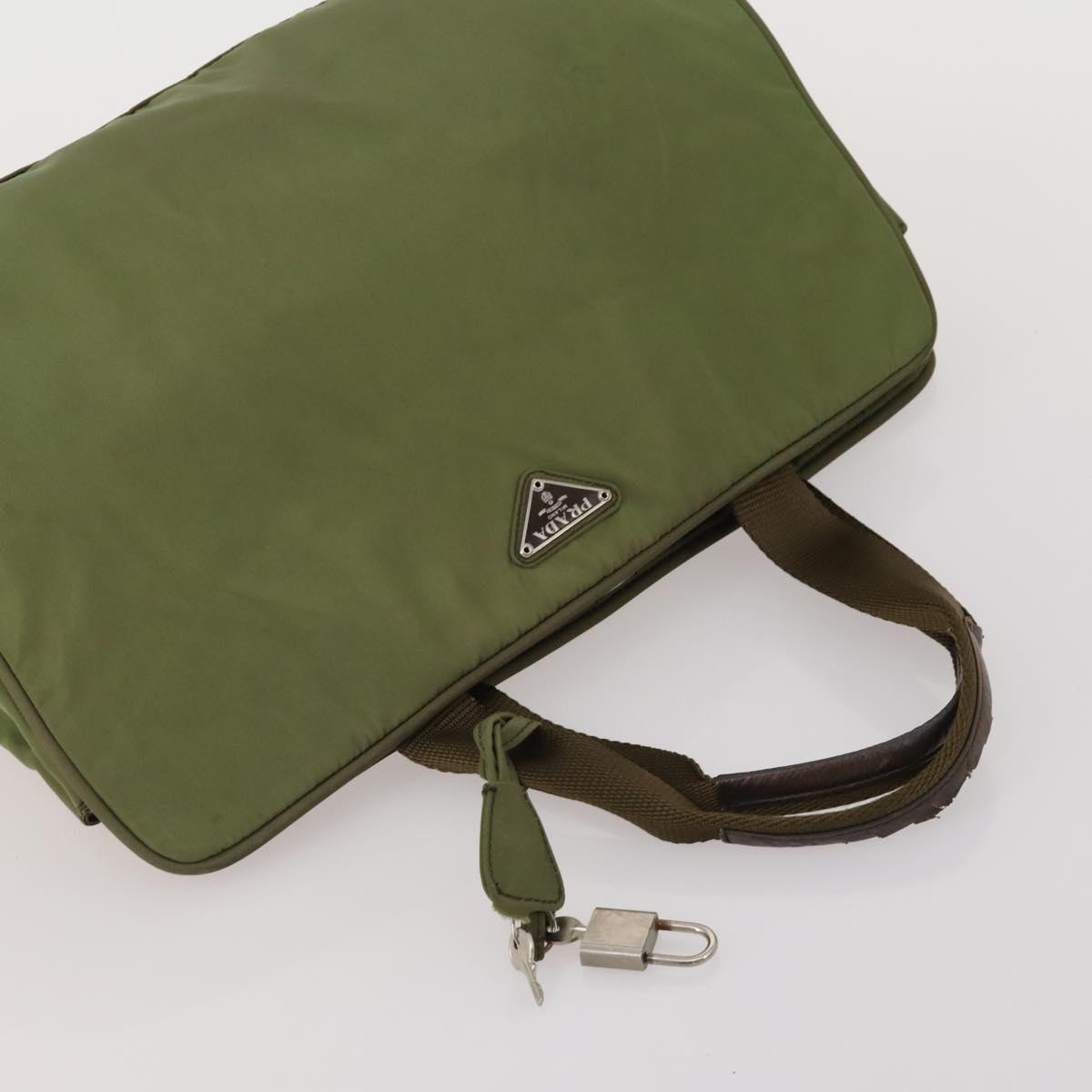PRADA Hand Bag Nylon 4 Set Khaki Light Blue Red Auth 185563